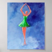 Poster Danse Ballerina, Vert (Devant)