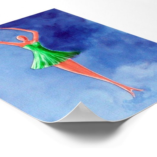Poster Danse Ballerina, Vert (Coin)