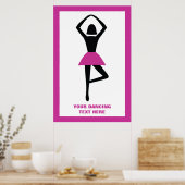 Poster Danse ballerine noir, couleur rose chaud (Cuisine)