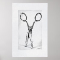 Danse ballet Ciseaux Ballerina Dessin surréaliste