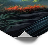 Poster Danse bambou, ruisseau dans la forêt (Coin)