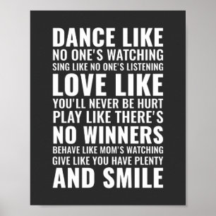 Poster Danse comme si personne ne regardait Devis inspi