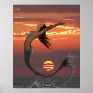 Poster Danse coucher de soleil