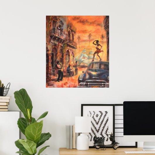 Poster Danse cubaine (Bureau à domicile)