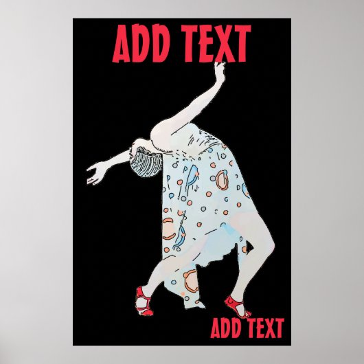 Poster Danse dans Jazz, ajouter du texte (Devant)