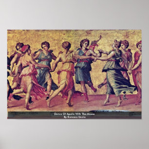 Poster Danse d'Apollo avec les Muses par le romano Giulio