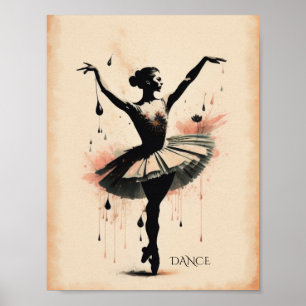 Poster Danse de ballet vintage
