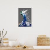 Poster Danse de la mer : gris foncé (Cuisine)
