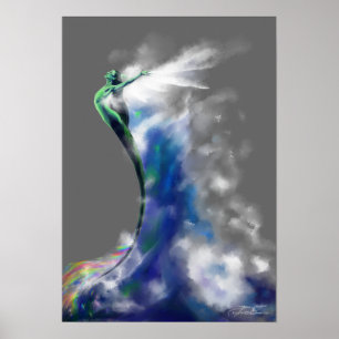 Poster Danse de la mer : gris foncé