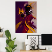 Poster Danse de l'esprit – Figure abstraite expressive (Bureau à domicile)