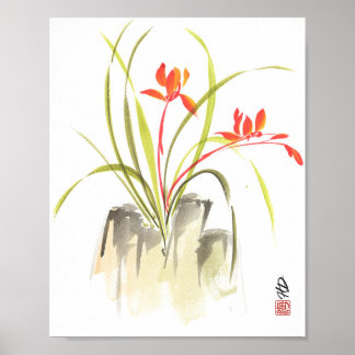Poster Danse de l'Orchidée Écarlate