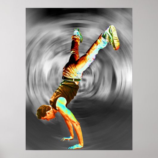 Poster Danse de rue, Arrière - plan gris/noir (Devant)