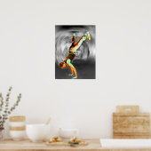 Poster Danse de rue, Arrière - plan gris/noir (Cuisine)