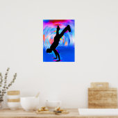 Poster Danse De Rue, Silhouette, Blues/Reds/Rose (Cuisine)