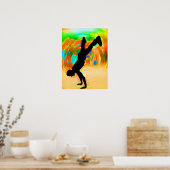Poster Danse De Rue, Silhouette, Vert/Orange/Jaunes (Cuisine)