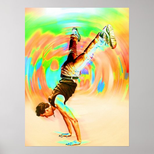 Poster Danse de rue, Vert/Jaune/Oranges, Non-Sil (Devant)