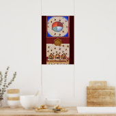 Poster DANSE DES ABEILLES À MIEL AVEC 4 ÉLÉMENTS, Sceau d (Cuisine)