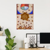 Poster DANSE DES ABEILLES À MIEL AVEC 4 ÉLÉMENTS, Sceau d (Bureau à domicile)