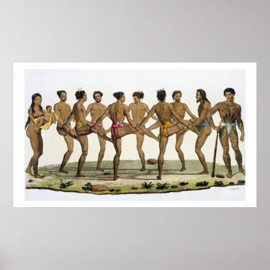 Poster Danse des Caroline Islanders, assiette 22 de 'Le (Devant)