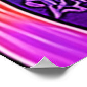 Poster Danse des champignons du néon fleuri (Coin)