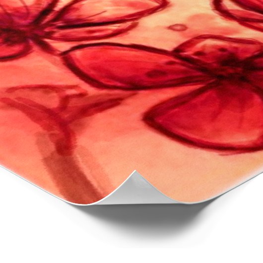 Poster Danse des fleurs rouges (Coin)