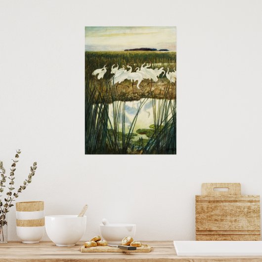 Poster Danse des grues blanches par N. C. Wyeth (Cuisine)