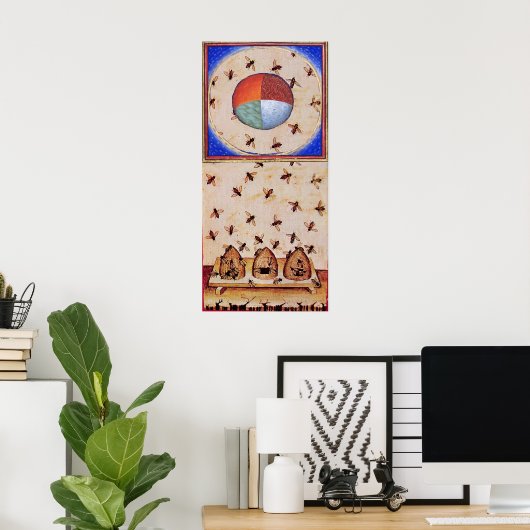 POSTER DANSE DES HONEY BEES AVEC QUATRE ÉLÉMENTS (Bureau à domicile)