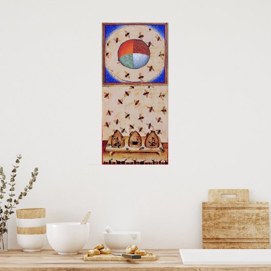 POSTER DANSE DES HONEY BEES AVEC QUATRE ÉLÉMENTS (Cuisine)