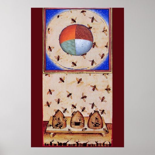 POSTER DANSE DES HONEY BEES AVEC QUATRE ÉLÉMENTS (Devant)