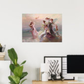 Poster Danse des Nymphes et Cupidon par Édouard Bisson (Bureau à domicile)