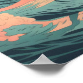 Poster Danse des vagues et soleil (Coin)
