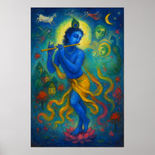 Poster Danse divine du Seigneur Krishna : Bliss éternels