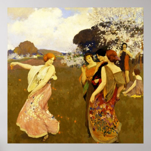 Poster Danse du printemps, Arthur F. Mathews (Devant)