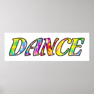 Poster Danse en couleurs arc-en-ciel prismatiques vives