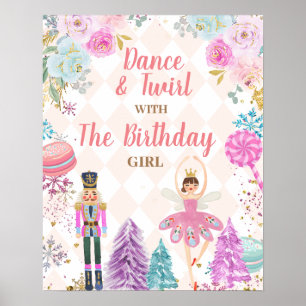 Poster Danse Et Twirl Avec La Fille Nutcracker Anniversai