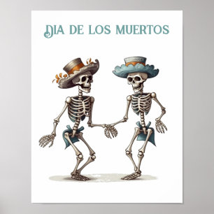 Poster Danse Éternelle Dia de los Muertos Calaveras