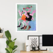 Poster Danse Flamant rose (Bureau à domicile)
