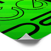 Poster Danse ; Grandes Têtes Vert Néon (Coin)