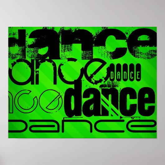 Poster Danse ; Grandes Têtes Vert Néon (Devant)