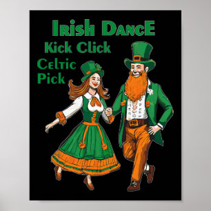 Poster Danse Irlandaise Kick Click Danse St Patricks Day