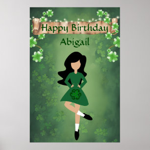 Poster Danse irlandaise personnalisée, Joyeux anniversair