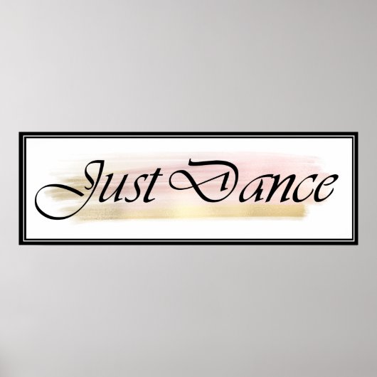 Poster Danse Juste Noir, Blanc, Rose, Or (Devant)