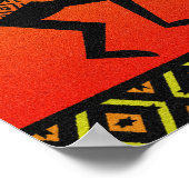 Poster Danse Kokopelli Dans Les Murs Tribal Du Coucher Du (Coin)