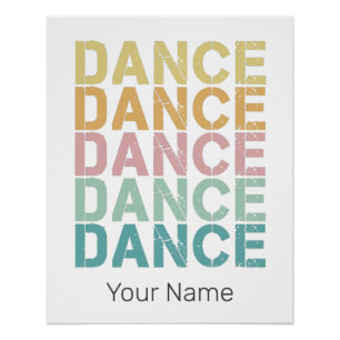 Poster Danse Lettres Vintages Pour Retro Disco House