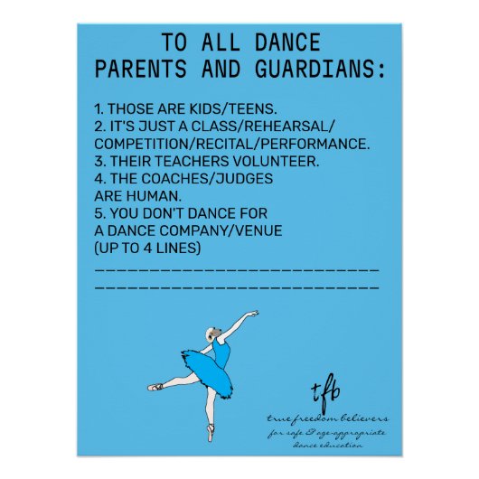 Poster Danse Parent Rappel Sheep Sky Blue (Devant)