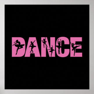 Poster DANSE Rose avec coutures Ballerina