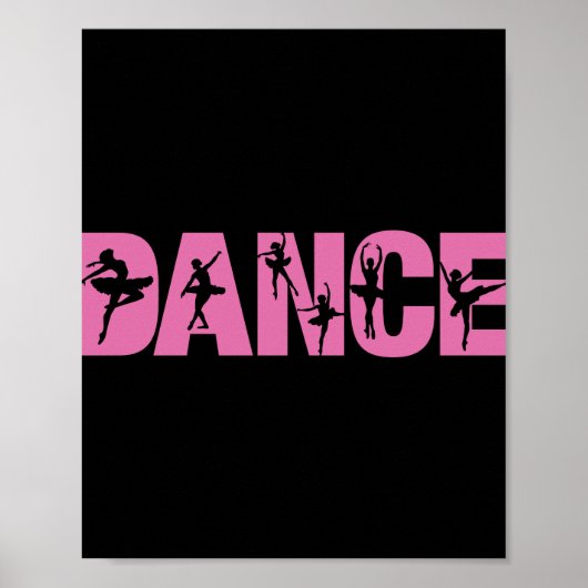 Poster DANSE Rose avec coutures Ballerina (Devant)