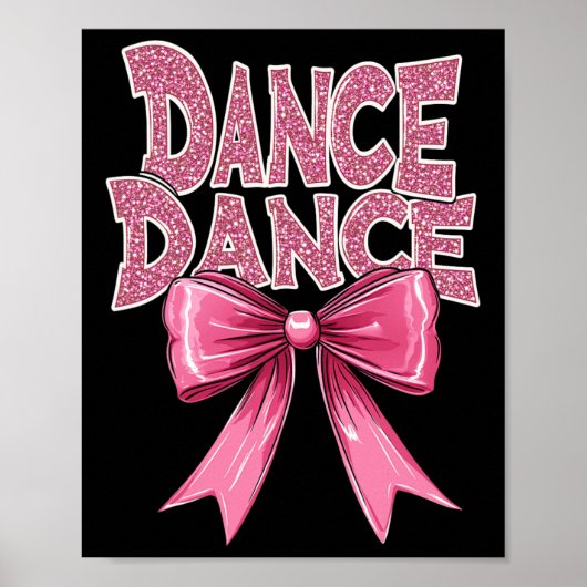 Poster Danse Rose Danse Bow Cute Ballet Considérant Cl Gi (Devant)