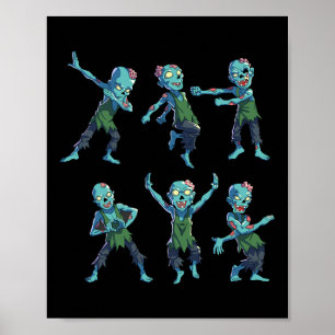 Poster Danse Zombie Halloween Enfants Garçons Filles Dabb