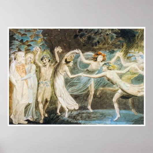 Poster Dansende Fairies van William Blake (Voorkant)
